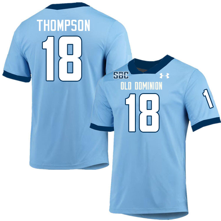 #18 Mario Thompson Old Dominion Monarchs College Football Jerseys Stitched-Light Blue